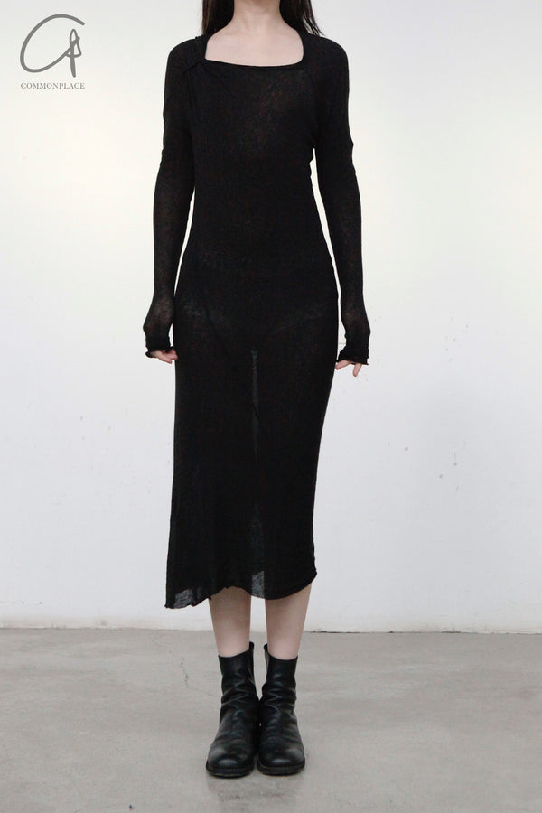 Marc Le Bihan Shoulder Fastest Long -sleeved Dress 2865 Black